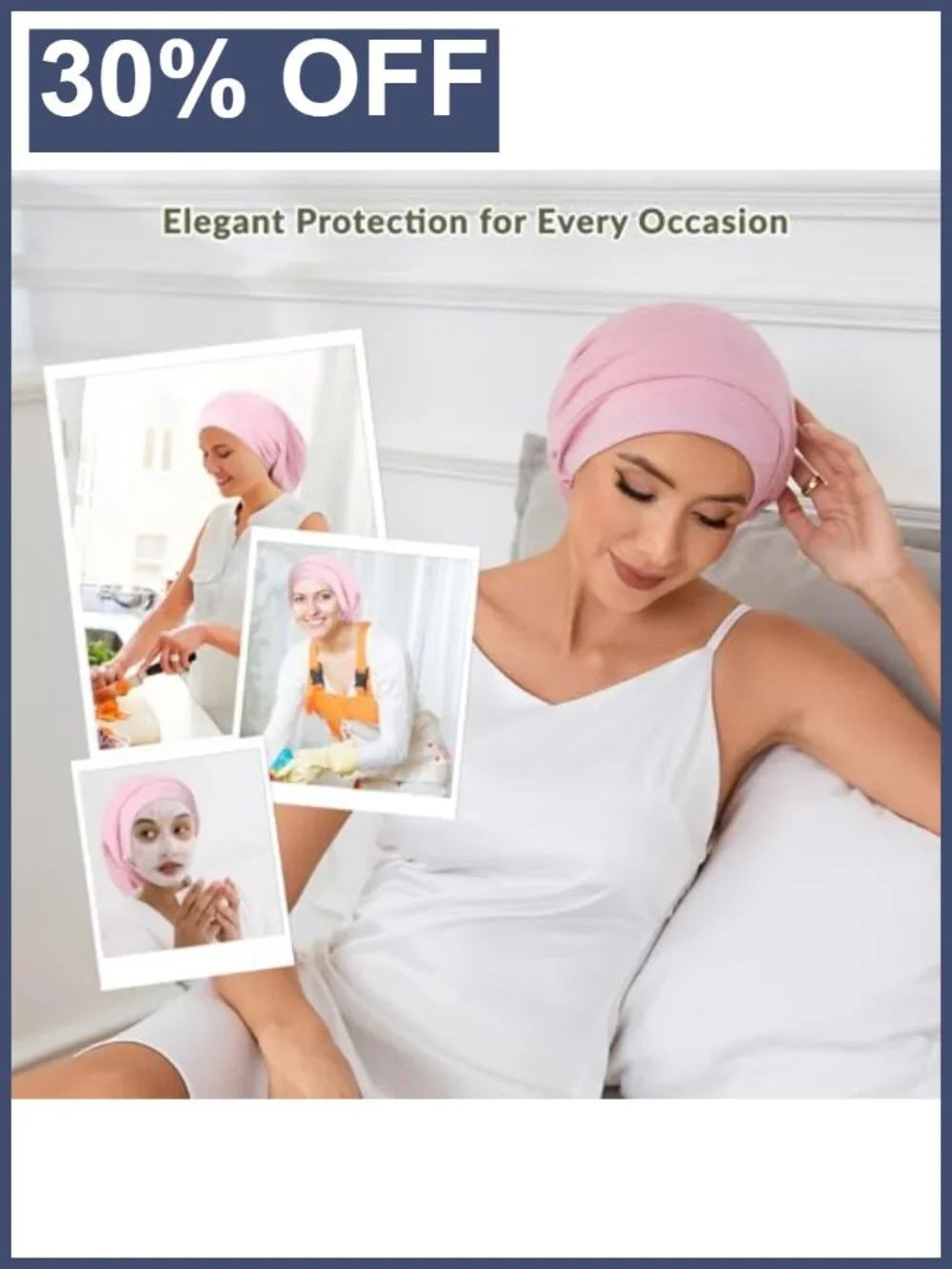 Silk Sleep Bonnet for Women - Adjustable Hair Cap